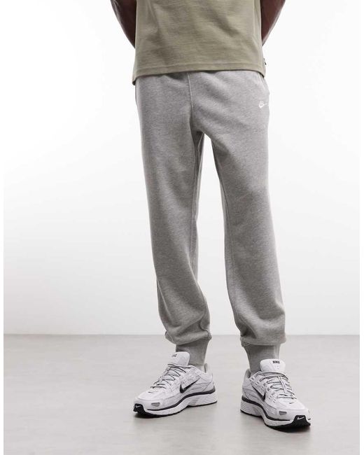 Nike White Club French Terry Cuffed Joggers for men