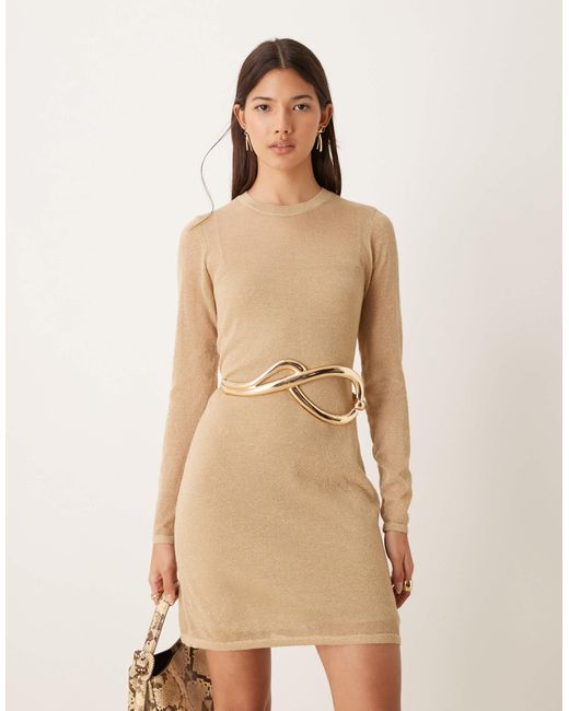 Abercrombie & Fitch Natural – kurzes strickkleid