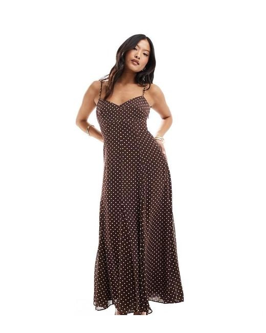 Forever New Brown Strappy Midaxi Dress