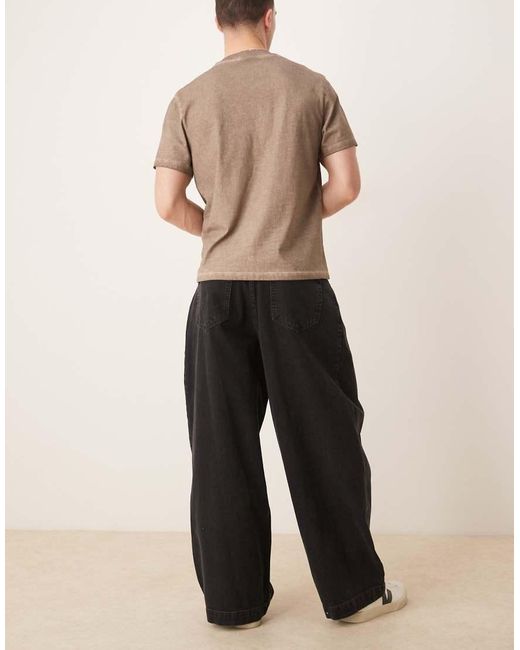 Jeans Oversize Larghi Slavato Con Pieghe Sulle Tasche di ASOS in Natural da Uomo