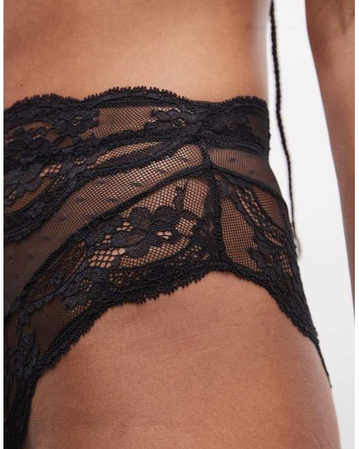ASOS Black Lola Lace High Waist Briefs