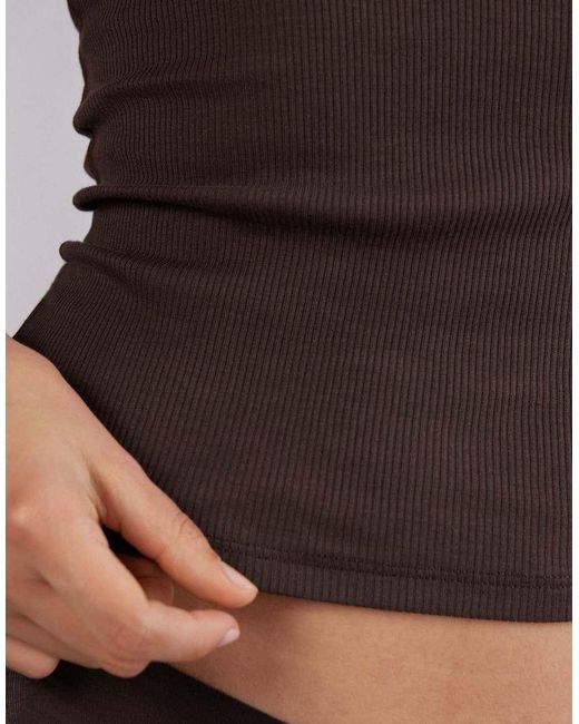 Intimissimi Black Ribbed Superior Cotton Vest Top