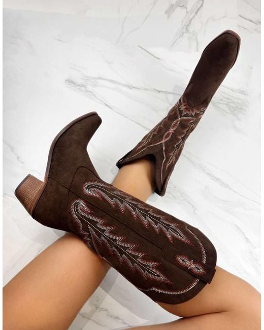 GIA STUDIOS Brown Cowboy Western Boots