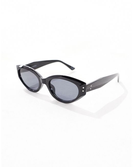 ASOS Black Cat Eye Sunglasses With Bevel