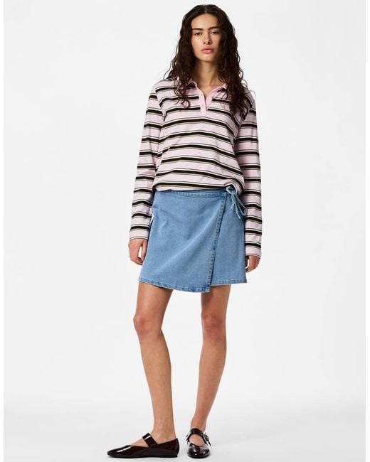 Pieces Blue Mini Skirt