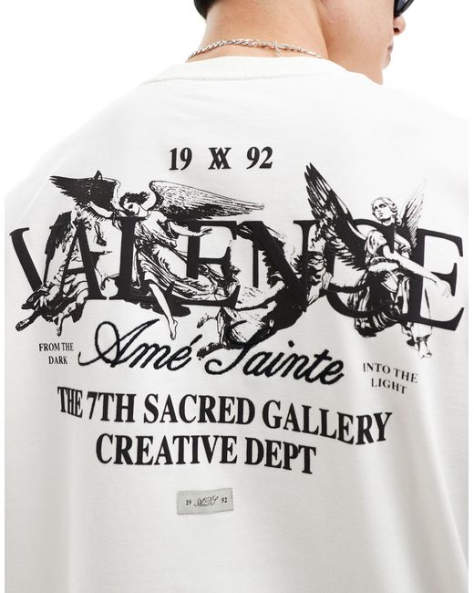 T-shirt à imprimé anges au dos River Island pour homme en coloris White