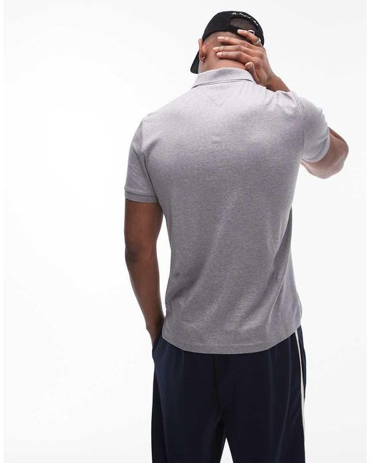 Polo Gris Jaspeado De Corte Estándar De Algodón De Tommy Hilfiger de hombre de color Gray
