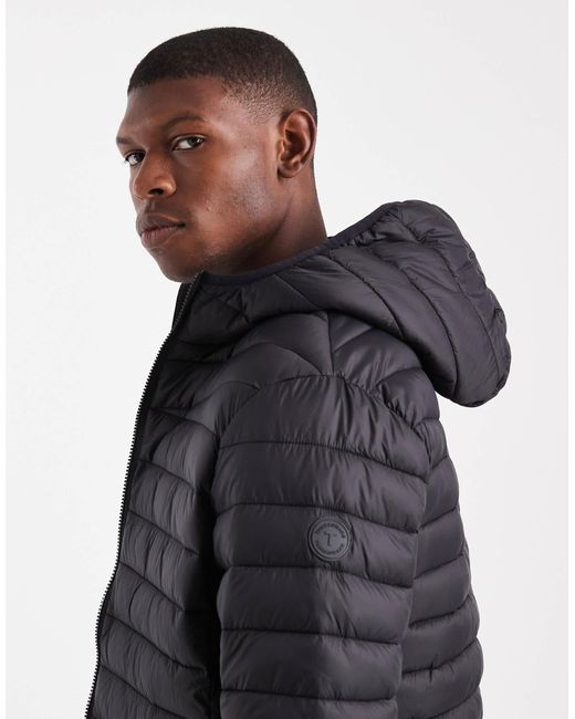 Doudoune à col cheminée Threadbare pour homme en coloris Black