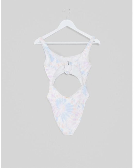 Hollister Badpak Met Uitsnijding En Tie-Dye Print in het White