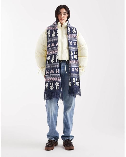 Daisy Street Blue X Miffy Graphic Scarf