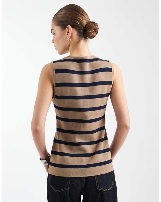 ONLY White Buttons Detailing Knit Vest