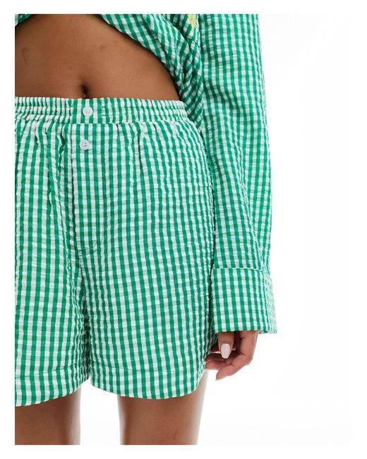The Couture Club Green – shorts mit vichy-karo