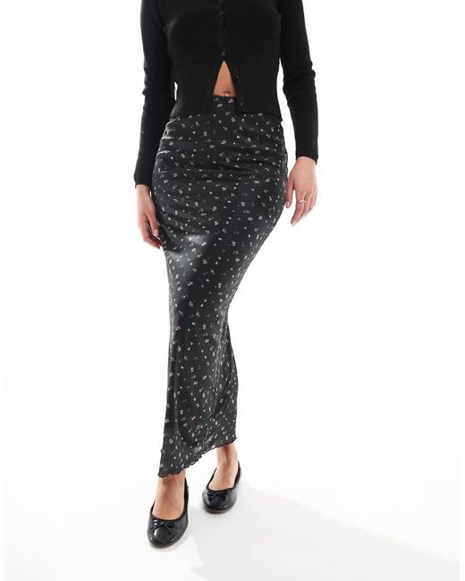 ONLY Black Lettuce Edge Maxi Skirt