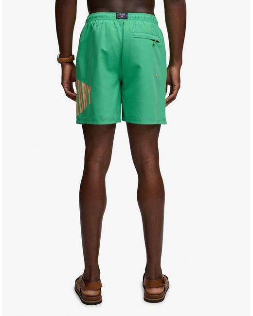 Superdry Green Printed Logo 16-Inch Swim Shorts for men