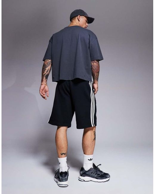 Adidas Originals Black 3-stripes Shorts for men