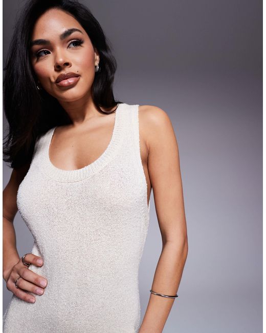 ASOS Gray – strukturiertes midaxi-strickkleid
