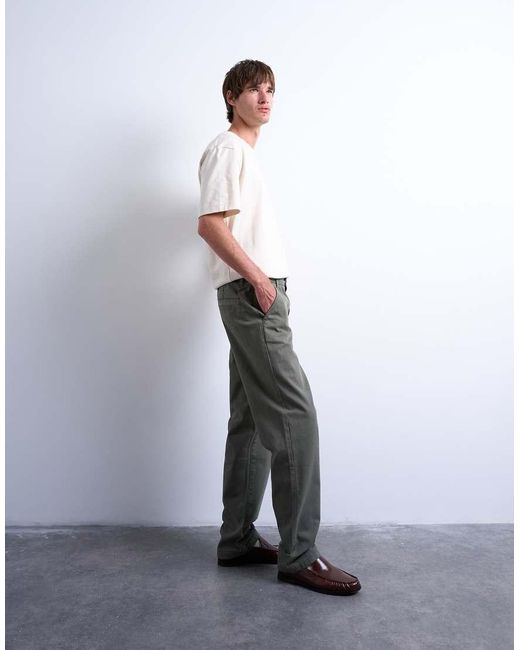 Topman White Straight Fit Herringbone Trouser for men