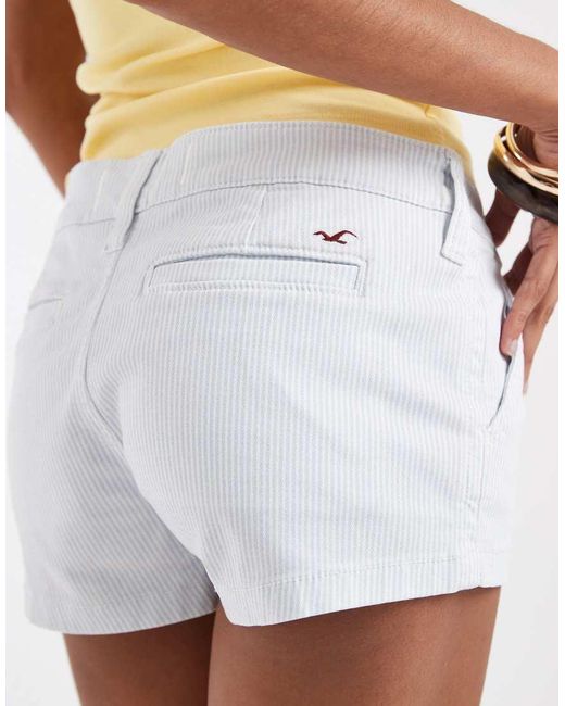 Hollister White Y2k Twill Low Rise Denim Shorts
