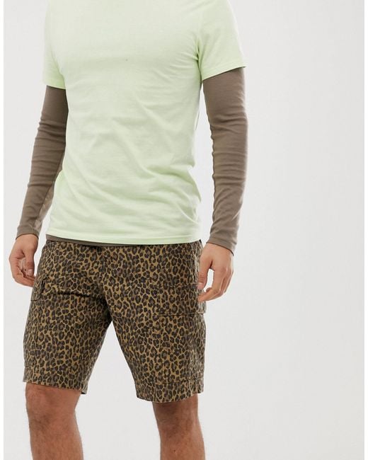 Levi's Natural Cheetah Print Cargo Shorts for men
