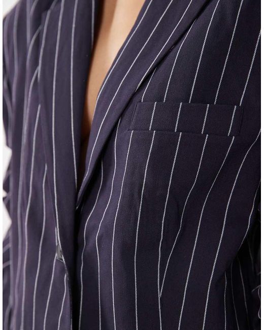 WeWoreWhat Blue Cinched Sleeve Boxy Blazer