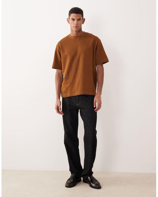SELECTED Brown Heavyweight Oversized T-shirt for men