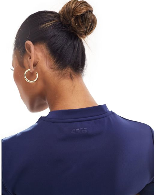 ASOS 4505 Blue Asos – 4505 – knapp geschnittenes t-shirt aus sport-material