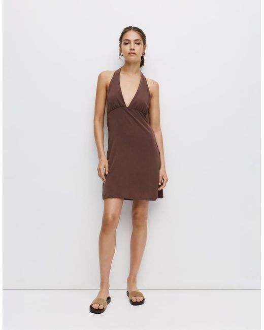 Pull&Bear Brown Top With Open Back