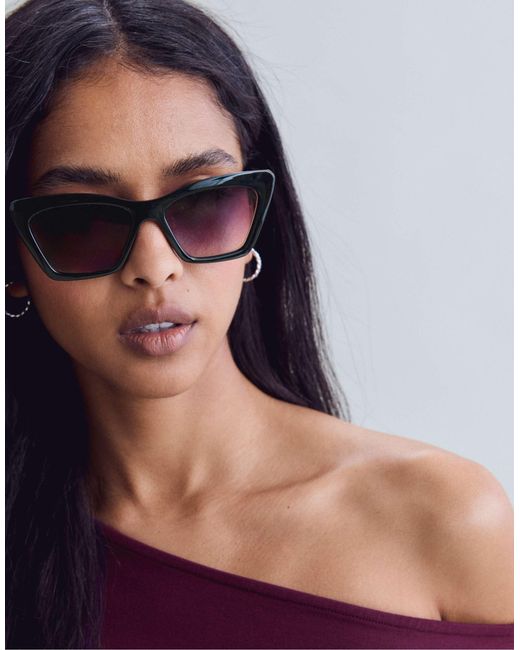 Stradivarius Blue Eckige cat-eye-brille