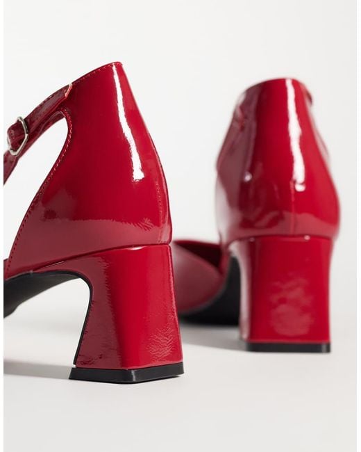 Glamorous Red Heeled Mary Janes