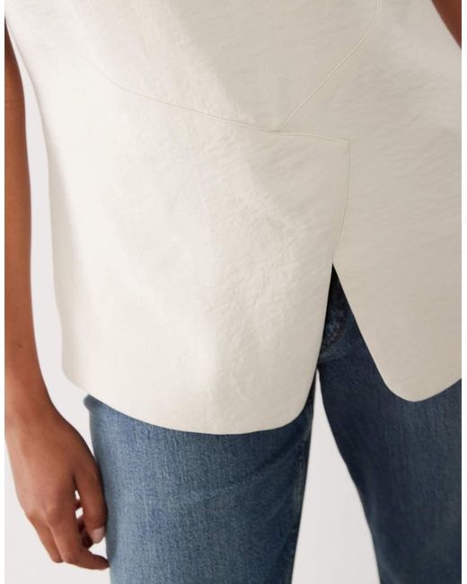 ASOS White Curve Tailored Longline Tailored Top