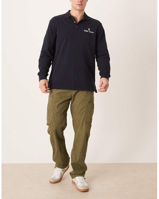 Polo Ralph Lauren Blue Lightweight Rustic Canvas Cargo Trousers for men