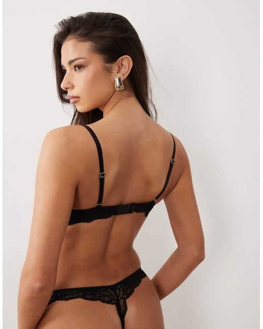 Boux Avenue Black Mollie Lace Plunge Bra