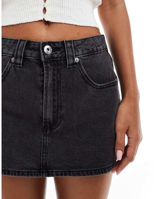 Stradivarius White Denim Mini Skort