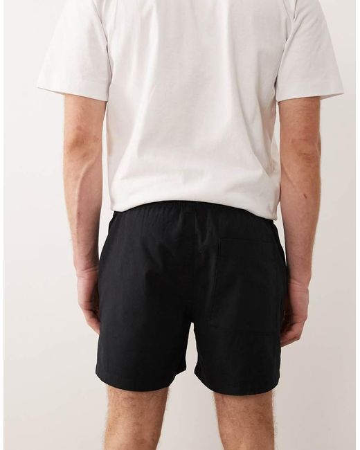 ASOS White Slim Linen Blend Shorts for men