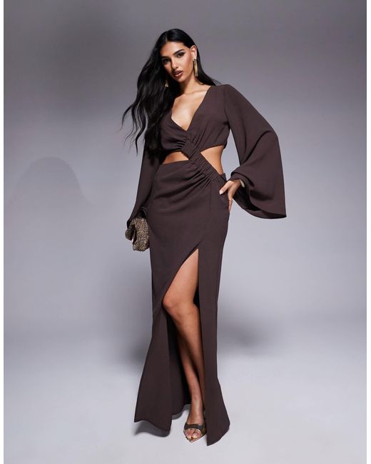 ASOS Brown – langärmliges maxikleid
