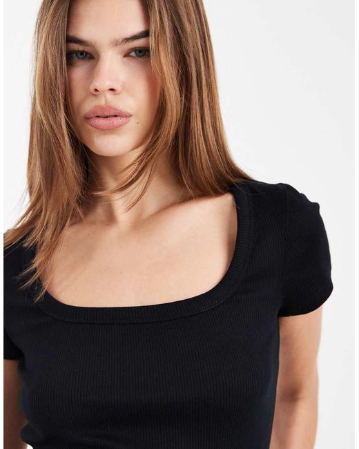 New Look Blue Square Neck Tee