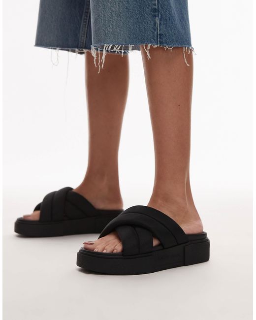 Tommy Hilfiger Black Flatform Sandals