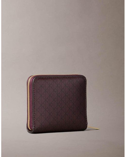 Calvin Klein Brown Square Zip Purse