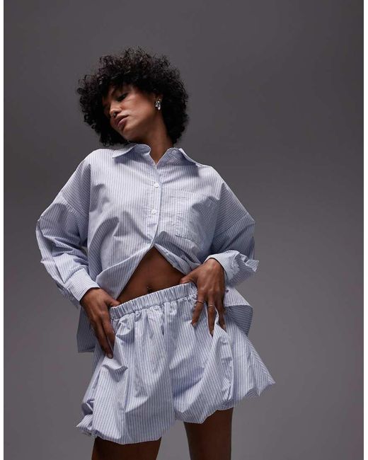 Minigonna A Palloncino Blu A Righe di ASOS in Gray