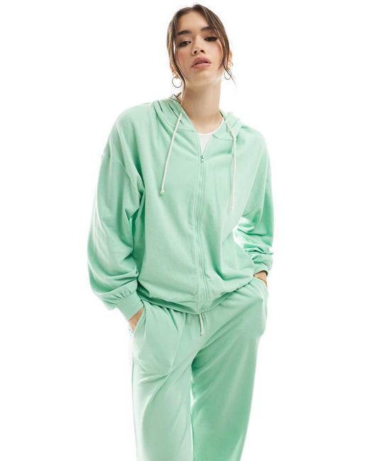 Cotton On Green Lightweight Super Soft Hoodie Co-ord