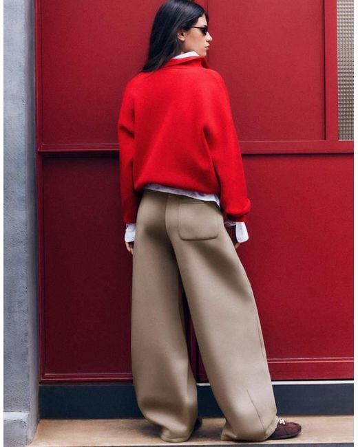 Bershka Red Barrel Fit Trousers