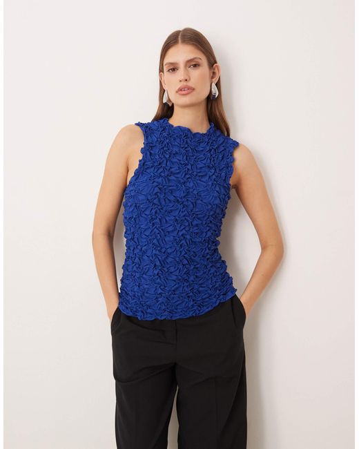 Top sans manches texturé avec détail en relief - vif Y.A.S en coloris Blue