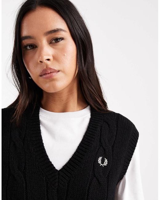 Fred Perry Black – strickpullunder