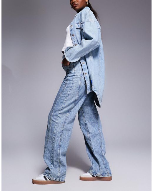 HUGO Blue Leni Jeans With Wave Seams