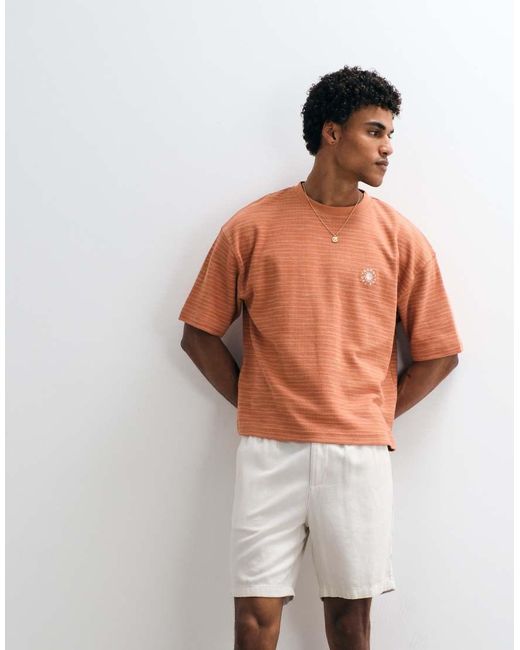 ASOS Natural Slim Linen Blend Shorts for men