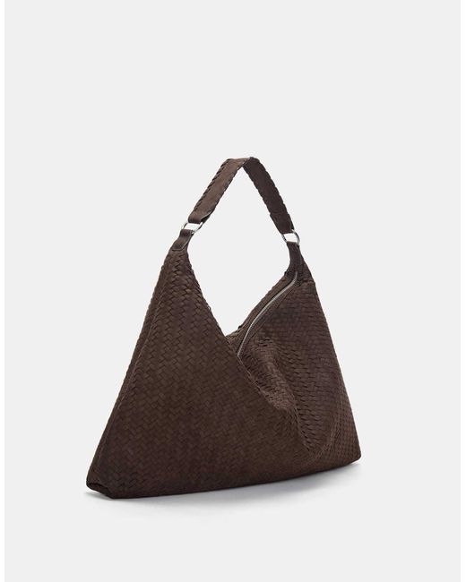 Cabas effet tressé - marron Pull&Bear en coloris Brown