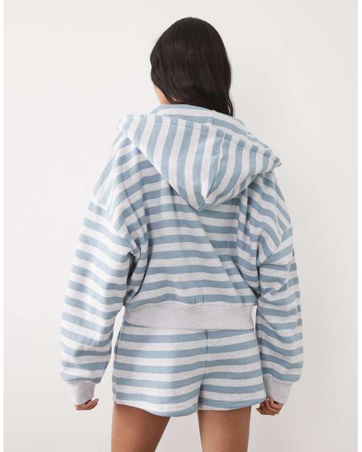 Kaiia White Cotton Rich Embroidered Logo Zip Through Hoodie Co-ord