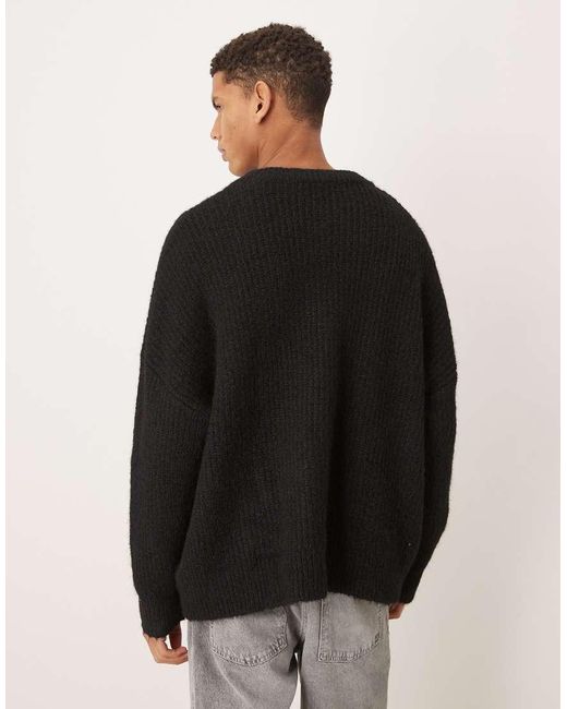 ASOS Blue Super Oversized Knitted Crew Neck Cardigan for men