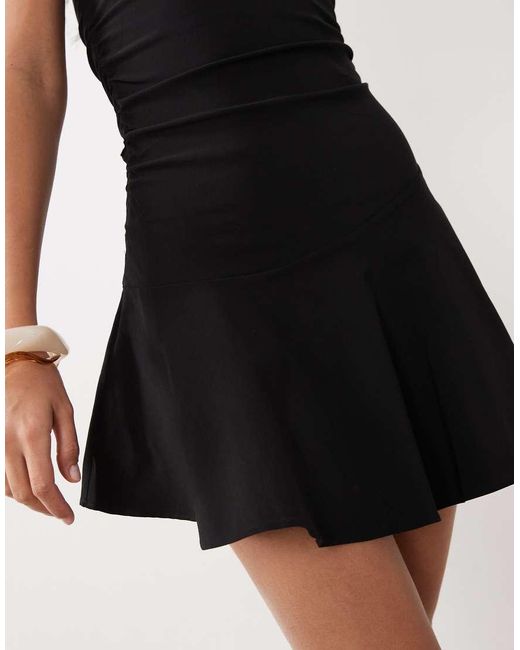Mango Natural Boat Neck Flared Mini Dress