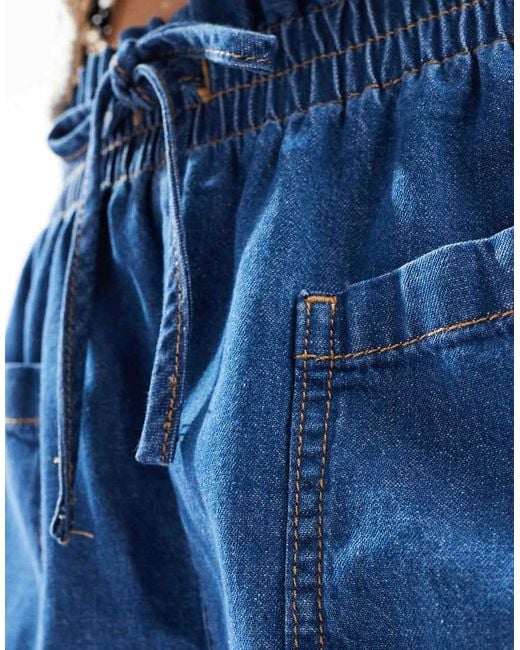 Pantalones Cortos Vaqueros Sin Cierres De ASOS de color Blue
